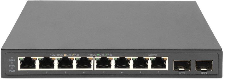 Digitus - 8-poorts Gigabit Switch - Zwart - 10/100/1000Mbps