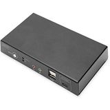 Digitus - DS-12901 - KVM-Switch - Zwart - 2-Port, 4K, USB-C, HDMI, Gigabit-Netzwerkanschluss