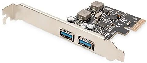 DIGITUS PCIe USB-Uitbreidingskaart - 2x USB-A 3.0 - 5 Gbit/s Gegevensoverdrachtsnelheid - Plug & Play Geschikt
