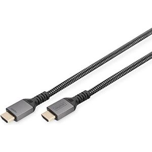 Digitus DB-330200-030-S HDMI-kabel HDMI Aansluitkabel HDMI-A-stekker 3 m Zwart Aluminium-stekker, Audio Return Channel (ARC), Afgeschermd (dubbel), Afgeschermd