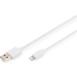 Digitus - Lightning naar USB A - Data/Oplaad Kabel - Zwart - MFI Gecertificeerd, 2 m, USB 2.0, 18 W
