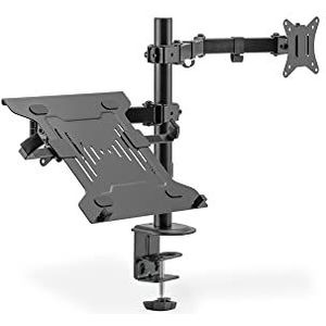 Digitus Universal Monitorhalter mit Notebookhalterung, Klemme, 9 kg, 43,2 cm (17), 81,3 cm (32), 100 x 100 mm, Schwarz