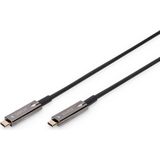 DIGITUS Kabel van AV USB Tipo-C naar USB Tipo-C AOC Kabel híbrido de fibra óptica 4K@60Hz USB 3.1 SPEC 10m