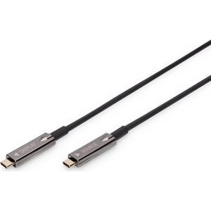 DIGITUS Kabel van AV USB Tipo-C naar USB Tipo-C AOC Kabel híbrido de fibra óptica 4K@60Hz USB 3.1 SPEC 10m