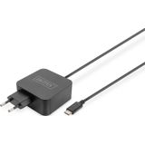 DIGITUS Oplader 65 W - Met USB-C Oplaadkabel - Snellader Power Delivery (PD 3.0) - Voor MacBook Pro/Air, Lenovo, ThinkPad, HP, Dell, ASUS, Acer & Mobiele Apparaten - Zwart