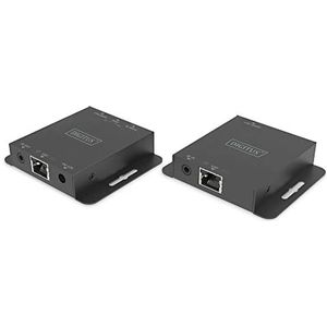 DIGITUS 4K HDMI Extender Set – tot 70 m bereik – 4 k/30 Hz – HDMI 1.4 – HDCP 1.4, EDID, PoC – IR-transmissie – HDMI-Loopout – patchkabel vanaf CAT-6