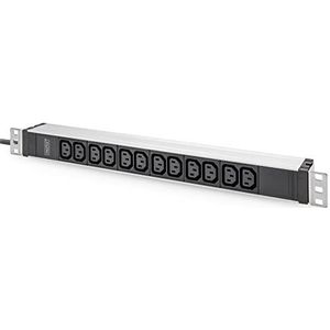 Digitus DN-95426 19 inch Stekkerdoos voor patchkast 1 HE Apparaatcontactdoos C13 10A Geschikt voor kastdiepte: vanaf 30