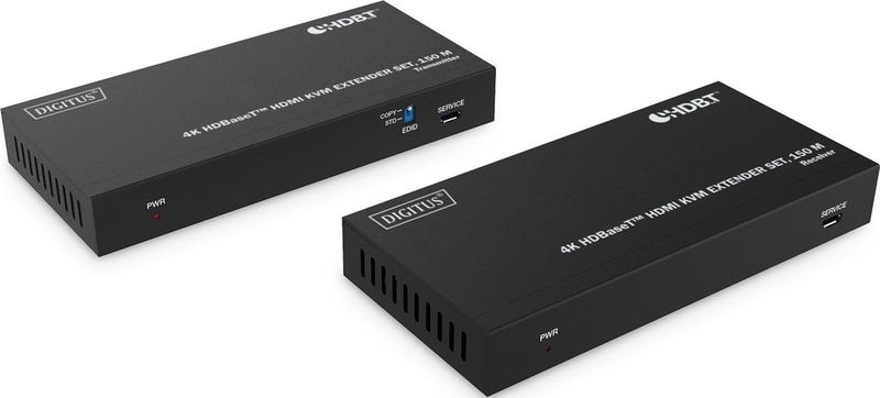 Digitus - HDBaseT™ - HDMI KVM-extenderset - Zwart - 150 m, PoC, 2 USB-poorten