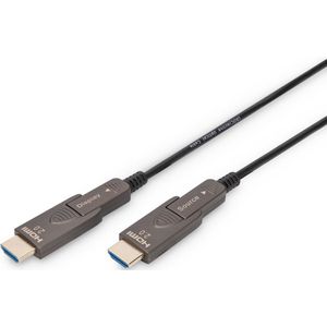 DIGITUS HDMI AOC Glasvezelkabel HDMI 2.0b 4k/60Hz afneembare connectoren gouden contacten 30m zwart