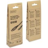 DIGITUS Displayport-adapterkabel - DP naar mini DP - 2 m - Zwart - Aluminium