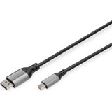 Digitus DB-340106-020-S DisplayPort-kabel DisplayPort / Mini-displayport Aansluitkabel DisplayPort-stekker, Mini DisplayPort-stekker 2 m Zwart DisplayPort 1.4,