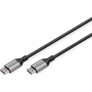 DIGITUS - Displayport 8K/60Hz Aansluitkabel - DP naar DP - 2m - Zwart - Aluminium Behuizing