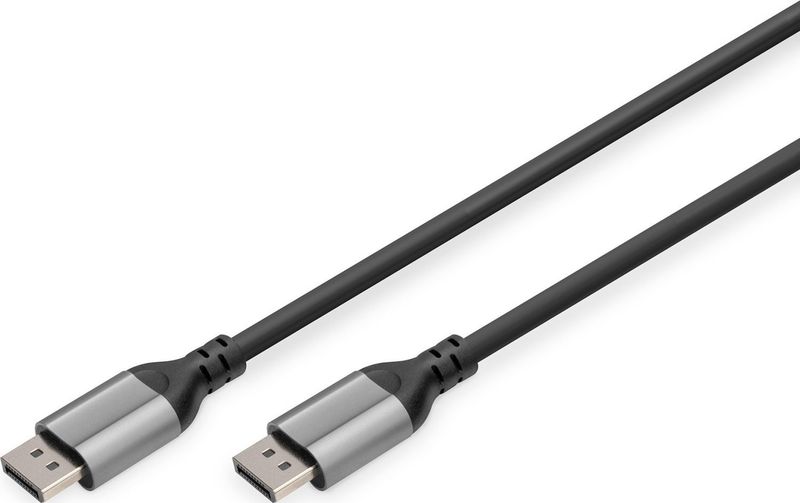 DIGITUS - Displayport 8K/60Hz Aansluitkabel - DP naar DP - 1m - Zwart - Aluminium Behuizing