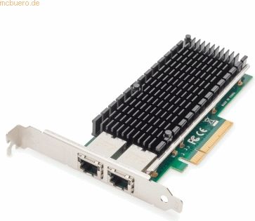 DIGITUS 10 Gigabit Ethernet Server Netzwerkkarte - 2 Port RJ45 - NIC - Intel X540 BT2-10/100/1000/10000 Mbps