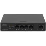 Digitus - 5-Port Gigabit Ethernet Switch - Zwart - 60W PoE Budget