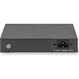 Digitus - 5-Port Gigabit Ethernet Switch - Zwart - 60W PoE Budget