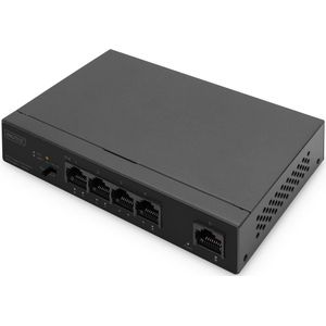 Digitus - 5-Port Gigabit Ethernet Switch - Zwart - 60W PoE Budget