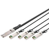 DIGITUS Universele 40 Gbit/s QSFP+ naar 4 x SFP+ 10 Gbit/s DAC-Breakout Cable - 5 m - 10 Gbps per kanaal - netwerkkabel - Direct Attach Cable - Direct Attach Copper