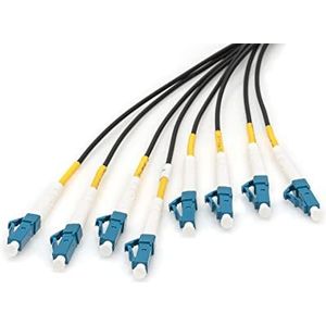 DIGITUS glasvezel breakout kabel - OS2-8 vezels 150 m - LC/UPC naar LC/UPC male - singlemode SM G.657.A1 9/125µ - glasvezelkabel, netwerkkabel, ethernetkabel - zwart