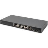 Digitus - Dn-80223 - 24-port Switch - Ondersteunt RJ45 Auto-MDI/MDIX - Paneelverlichting