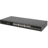 DIGITUS UPLINK Switch 24 Port GE 4 SFP+ UPLINK L3 24 poorten 10/100/1000+4SFP+ UPLINK