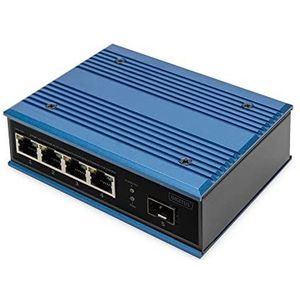 Digitus - DN-651131 - Netwerkschakelaar - Zwart - 4 Poorten 10/100 Mbps RJ45, 1 Poort 100 Mbps Base-FX, IP40 Bescherming