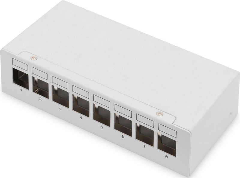 DIGITUS Desktop Modular Patch Panel, geschirmt, 8-Port, Lichtgrau