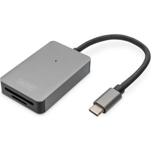 Digitus Geheugenkaartlezer USB 2.0 Type-C - Grijs