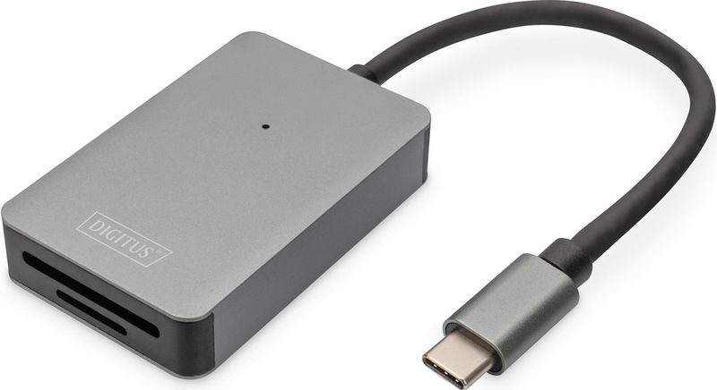 Digitus Geheugenkaartlezer USB 2.0 Type-C - Grijs