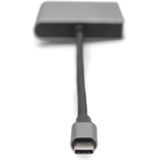 Digitus HDMI USB-C Adapter - 1x USB-C Naar 2x HDMI - Zwart - 0.18 m