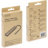 Digitus - DA-70245 - Docking Station - Grijs - USB-C - 4 Havens