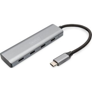 Digitus DA-70246 USB 3.1 Hub - 4 Poorten - Aluminium - Donkergrijs