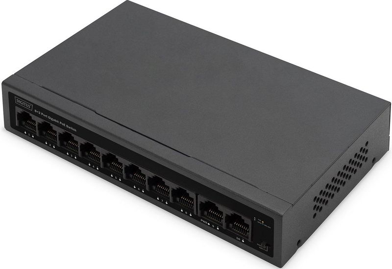 Digitus - DN-95357 - Netwerk Switch - 8 + 2 Poorten - 10/100/1000 MBit/s - PoE-functie