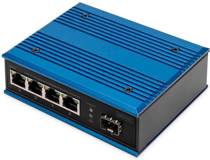 Digitus - DN-651135 - Netwerkschakelaar - Zwart - 4 Poorten - Industrie