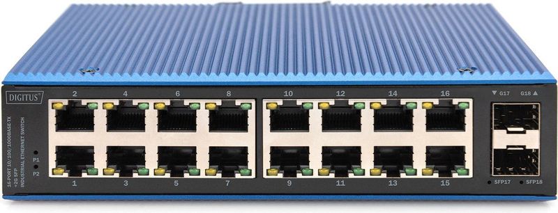 Digitus - DN-651138 - Netwerkschakelaar - Zwart - 16 Poorten - 2 SFP
