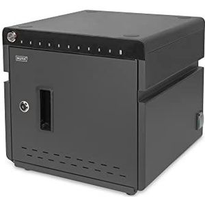Digitus DN-45004 cabinet unit - voor 10 notebooks/tablets - UV cleaner, USB-C, mobiel, charging - zwart, RAL 9005