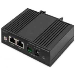 DIGITUS ASSMANN Industrieller Gigabit Ethernet PoE Splitter - 60W - 10/100/1000 Mbps - Hutschienenmontage - schwarz