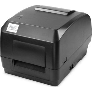 DIGITUS - Thermische Transfer Labelprinter - Zwart - 200 DPI - 127mm/s Printsnelheid - USB, RS-232, Ethernet