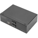 Digitus - DS-12851 - KVM-schakelaar - Zwart - 2x1 DP, USB, Hotkey-schakelen