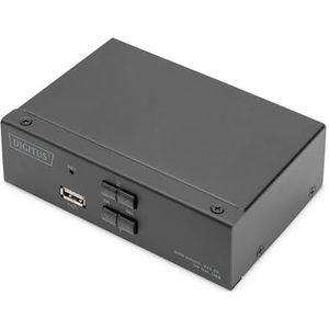 Digitus - DS-12851 - KVM-schakelaar - Zwart - 2x1 DP, USB, Hotkey-schakelen