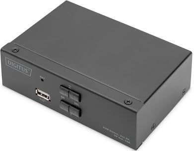 Digitus - DS-12851 - KVM-schakelaar - Zwart - 2x1 DP, USB, Hotkey-schakelen