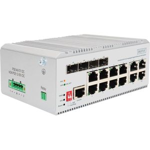 DIGITUS - PoE Netwerk Switch - 12-poorts Gigabit Ethernet - Wit - L2 Managed