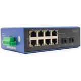 DIGITUS - Industriële Switch - 10 Poorten - Gigabit Ethernet - Zwart/Blauw