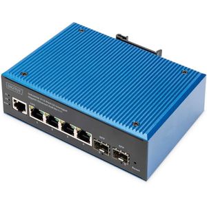 Digitus - Gigabit Ethernet Poe Industrial L2 - Managed Switch - Zwart - 4+2 Poorten