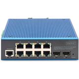 Digitus - DN-651157 - Netwerkschakelaar - Zwart - 8 Poorten + 2 SFP Uplinks