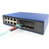 Digitus - DN-651161 - Beheerde Gigabit Ethernet PoE Schakelaar - Zwart - 12 Havens, 10G Uplink, Ondersteunt PoE tot 30W