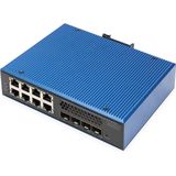 Digitus - DN-651161 - Beheerde Gigabit Ethernet PoE Schakelaar - Zwart - 12 Havens, 10G Uplink, Ondersteunt PoE tot 30W