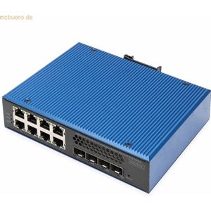 Assmann DIGITUS Industrial 8 + 4 10G Uplink Port L3 managed PoE Switch
