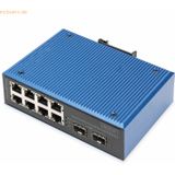 DIGITUS - Industriële Netwerkswitch - 10 Poorten - Fast Ethernet - PoE - IP40