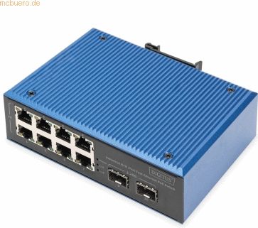 DIGITUS - Industriële Netwerkswitch - 10 Poorten - Fast Ethernet - PoE - IP40